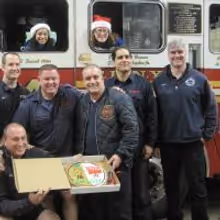 Photo Flash: Broadway Kids Care Deliver Holiday Goodies To Firemen & Policemen